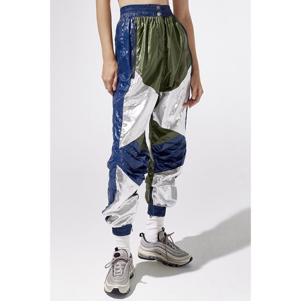 NWOT AIELLO by Frankies Bikinis Luminescent Elastic Waist Track Pants Women's S